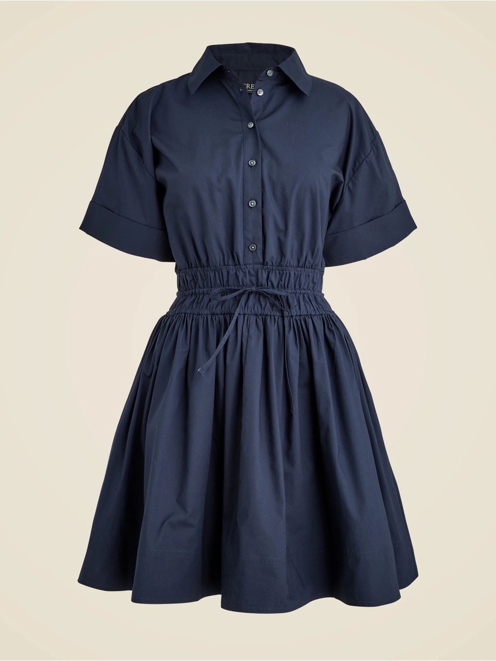 J.Crew Elena mini shirt-dress in cotton poplin Navy 12 Tall 12T